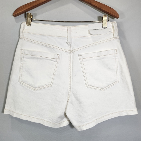 NWT Just Black Off White High Waist Denim Shorts Size L - Picture 4 of 13